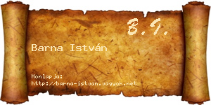 Barna István névjegykártya